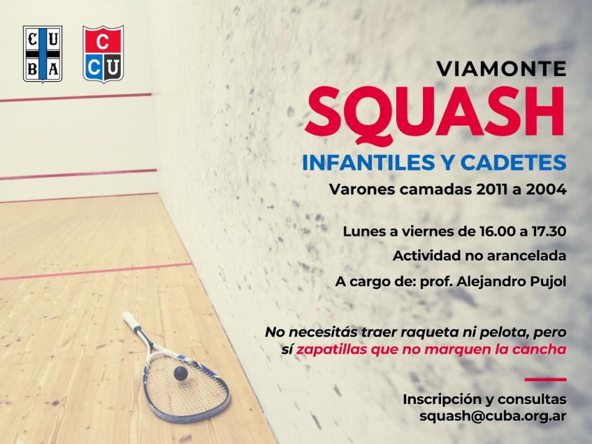 SQUASH PARA INFANTILES Y CADETES 